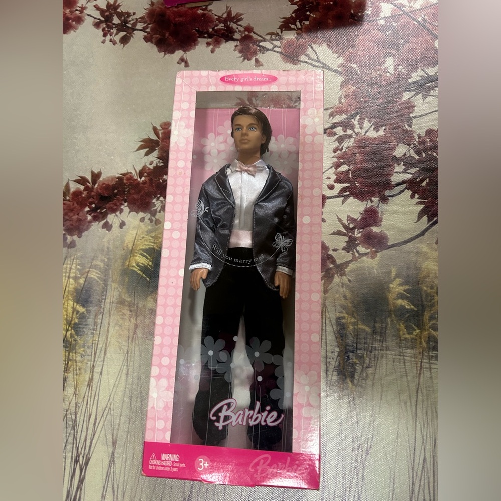 Barbie Ken Doll in Elegant Gray and Black Outfit